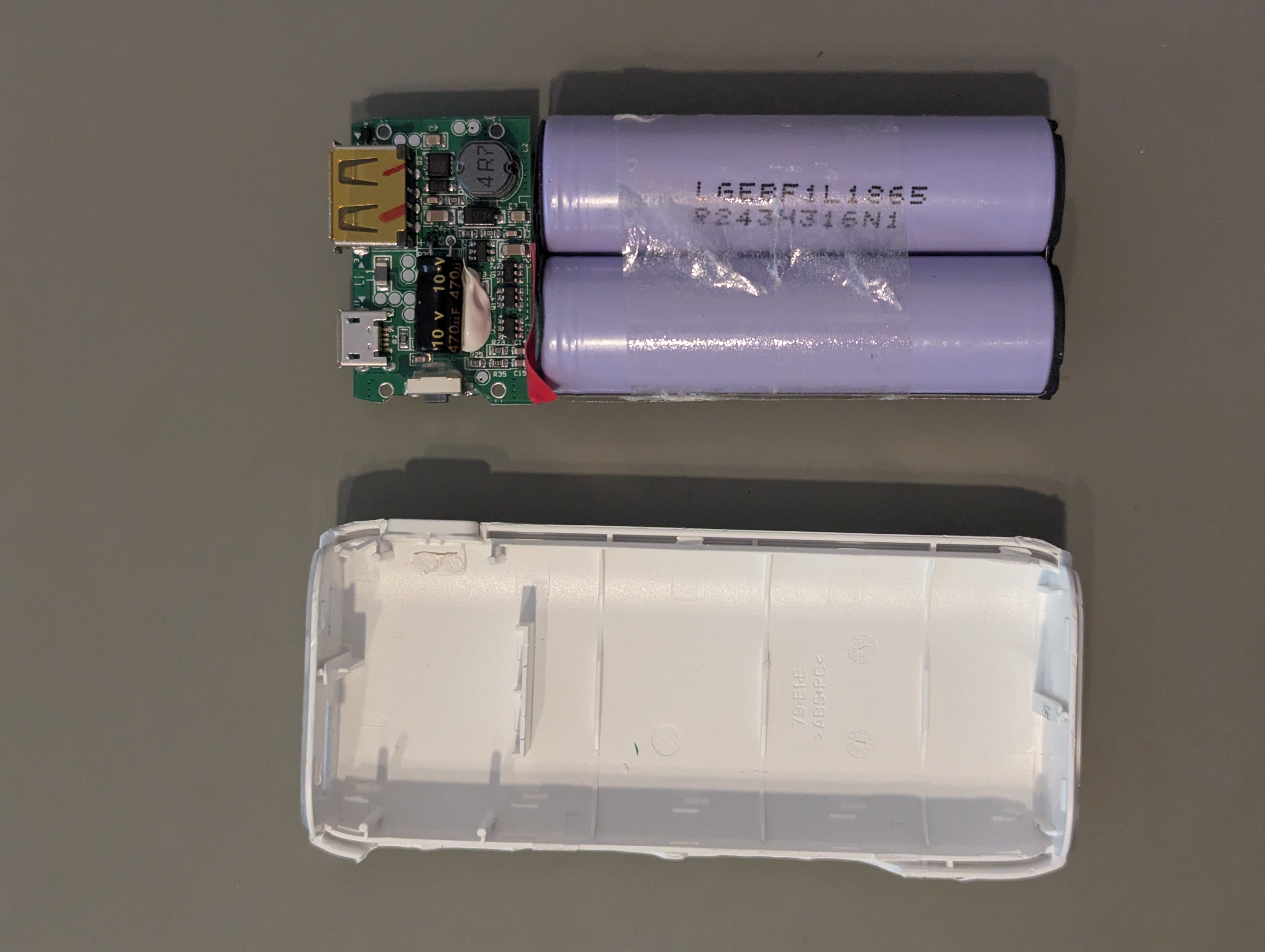 Power bank electronics removed
